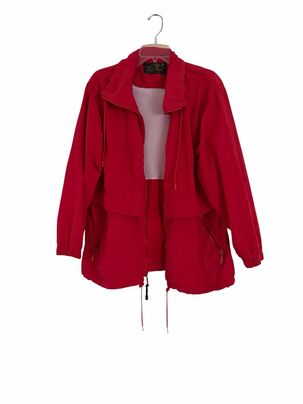 Vintage 90s Eddie Bauer Red Windbreaker Jacket Mesh Lined Anorak